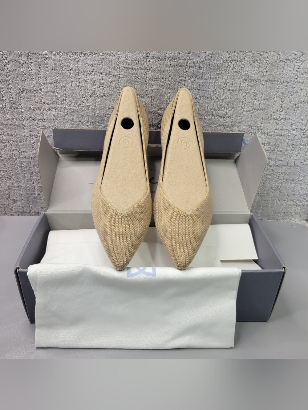 Rothy's The Merino Women's Size US 7 Camel Pointed Flat Shoes RETIRED
